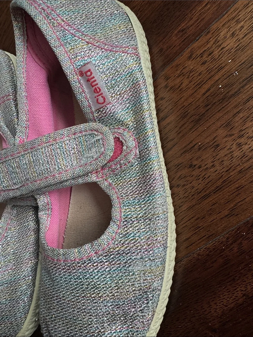 Cienta Girls' Pink Multicolor Canvas Mary Janes
